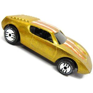 Gold Die-Cast Toy Car With Red & White Lightning Bolt Graphics Redline